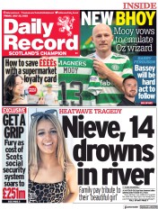 Daily Record () Newspaper Front Page for 22 July 2022