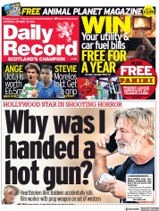 Daily Record () Newspaper Front Page for 23 October 2021