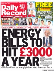 Daily Record () Newspaper Front Page for 23 May 2022