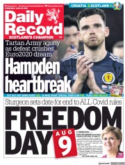 Daily Record () Newspaper Front Page for 23 June 2021