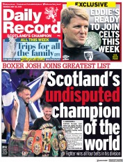 Daily Record () Newspaper Front Page for 24 May 2021