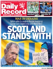 Daily Record () Newspaper Front Page for 25 February 2022