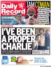 Daily Record () Newspaper Front Page for 25 March 2021