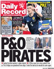 Daily Record () Newspaper Front Page for 25 March 2022