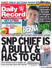 Daily Record () Newspaper Front Page for 25 June 2022