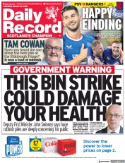 Daily Record () Newspaper Front Page for 25 August 2022