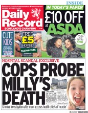 Daily Record () Newspaper Front Page for 25 September 2021