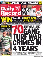 Daily Record () Newspaper Front Page for 26 October 2021