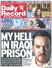 Daily Record () Newspaper Front Page for 26 November 2022