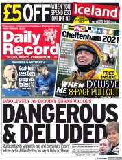 Daily Record () Newspaper Front Page for 26 February 2021