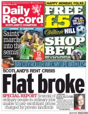 Daily Record () Newspaper Front Page for 26 April 2021