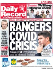 Daily Record () Newspaper Front Page for 26 August 2021