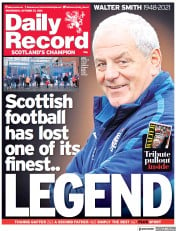 Daily Record () Newspaper Front Page for 27 October 2021