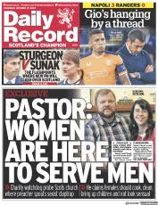 Daily Record () Newspaper Front Page for 27 October 2022