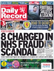Daily Record () Newspaper Front Page for 27 November 2021
