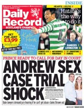 Daily Record () Newspaper Front Page for 27 January 2022