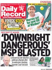 Daily Record () Newspaper Front Page for 27 June 2022