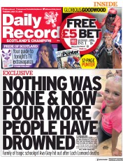 Daily Record () Newspaper Front Page for 27 July 2021