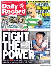 Daily Record () Newspaper Front Page for 27 August 2022