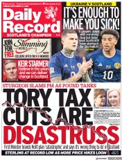 Daily Record () Newspaper Front Page for 27 September 2022