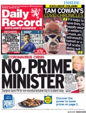 Daily Record () Newspaper Front Page for 28 January 2021