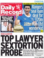Daily Record () Newspaper Front Page for 28 January 2022