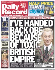 Daily Record () Newspaper Front Page for 28 January 2023