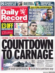 Daily Record () Newspaper Front Page for 28 August 2021