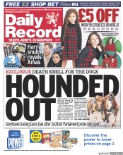 Daily Record () Newspaper Front Page for 29 October 2022