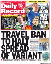 Daily Record () Newspaper Front Page for 29 November 2021