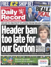 Daily Record () Newspaper Front Page for 29 November 2022