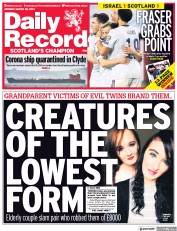 Daily Record () Newspaper Front Page for 29 March 2021