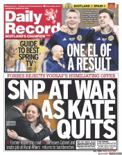 Daily Record () Newspaper Front Page for 29 March 2023