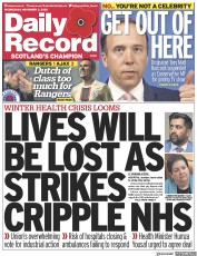 Daily Record () Newspaper Front Page for 2 November 2022