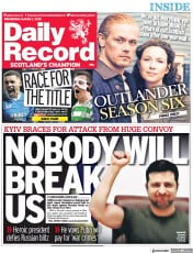 Daily Record () Newspaper Front Page for 2 March 2022