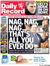 Daily Record () Newspaper Front Page for 2 April 2021