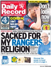 Daily Record () Newspaper Front Page for 2 June 2022