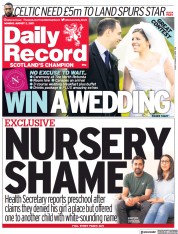 Daily Record () Newspaper Front Page for 2 August 2021