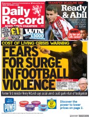 Daily Record () Newspaper Front Page for 2 September 2022