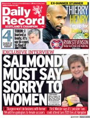 Daily Record () Newspaper Front Page for 30 March 2021