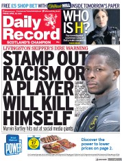 Daily Record () Newspaper Front Page for 30 April 2021