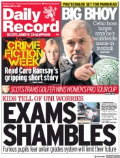 Daily Record () Newspaper Front Page for 31 May 2021