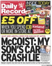 Daily Record () Newspaper Front Page for 31 May 2023