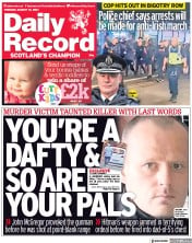 Daily Record () Newspaper Front Page for 31 August 2021