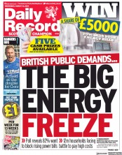 Daily Record () Newspaper Front Page for 31 August 2022