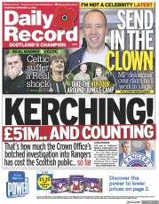 Daily Record () Newspaper Front Page for 3 November 2022