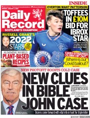Daily Record () Newspaper Front Page for 3 January 2022