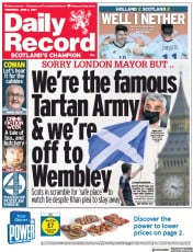 Daily Record () Newspaper Front Page for 3 June 2021