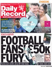 Daily Record () Newspaper Front Page for 3 August 2021