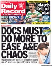 Daily Record () Newspaper Front Page for 4 October 2021
